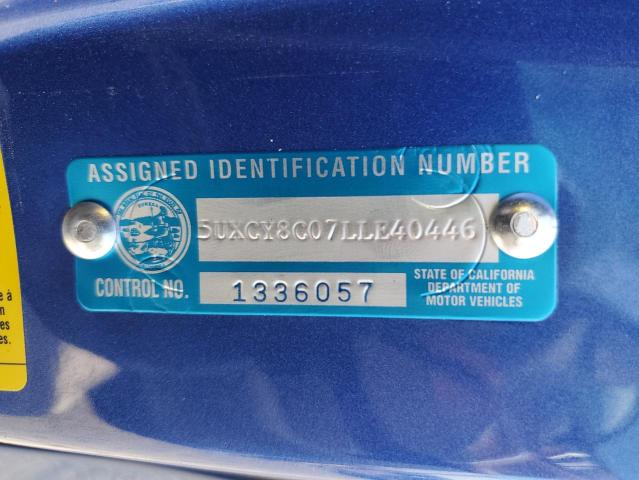 5UXCY8C07LLE40446 - 2020 BMW X6 M50I BLUE photo 12