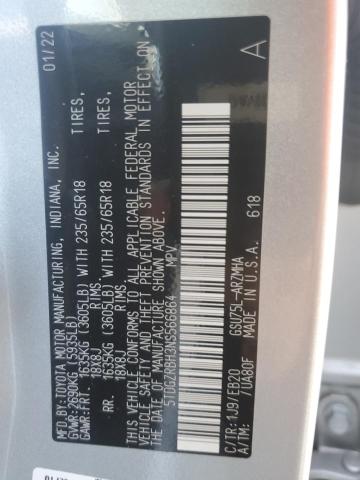 5TDGZRBH3NS566864 - 2022 TOYOTA HIGHLANDER XLE SILVER photo 13