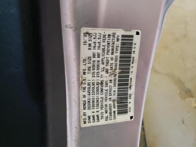 SHSRD78816U407651 - 2006 HONDA CR-V EX SILVER photo 12