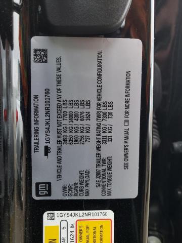 1GYS4JKL2NR101760 - 2022 CADILLAC ESCALADE ESV LUXURY BLACK photo 13