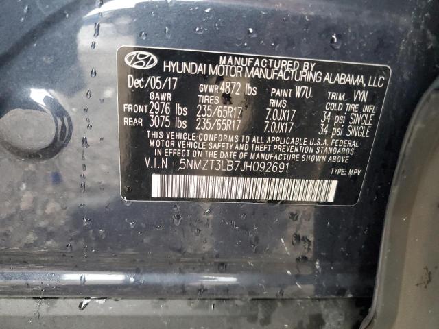 5NMZT3LB7JH092691 - 2018 HYUNDAI SANTA FE S GRAY photo 13