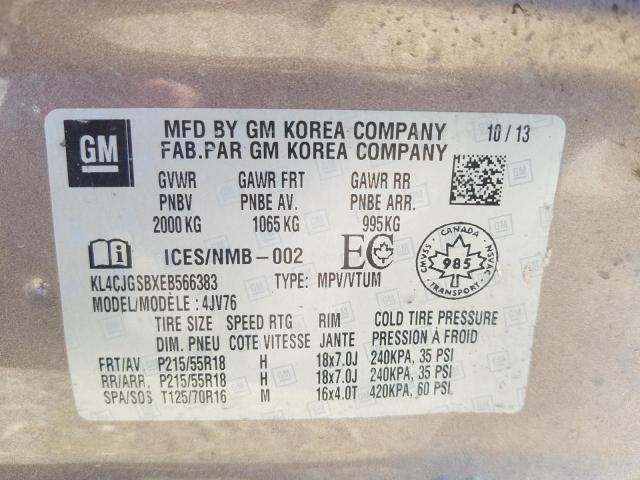 KL4CJGSBXEB566383 - 2014 BUICK ENCORE BROWN photo 13