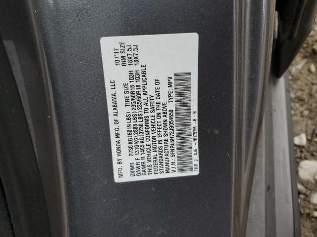 5FNRL6H72JB054650 - 2018 HONDA ODYSSEY EXL ნაცრისფერი ფოტო 13