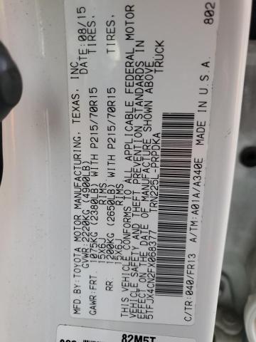 5TFJX4CN2FX068377 - 2015 TOYOTA TACOMA DOUBLE CAB 白色 照片 13