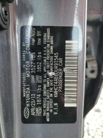 KMHCT4AE6DU491545 - 2013 HYUNDAI ACCENT GLS ნაცრისფერი ფოტო 12