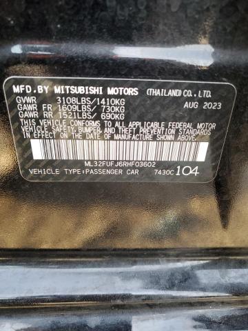 ML32FUFJ6RHF03602 - 2024 MITSUBISHI MIRAGE G4 ES BLACK photo 12