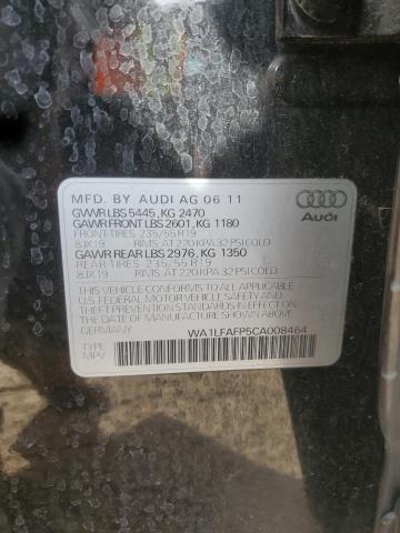 WA1LFAFP5CA008464 - 2012 AUDI Q5 PREMIUM PLUS BLACK photo 12