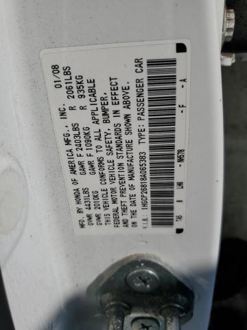 1HGCP26818A065383 - 2008 HONDA ACCORD EXL WHITE photo 12