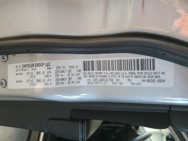 1C4PJLABXFW517762 - 2015 JEEP CHEROKEE SPORT 银色 照片 12