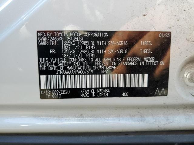 JTMAAAAA4PA007519 - 2023 TOYOTA BZ4X XLE WHITE photo 14