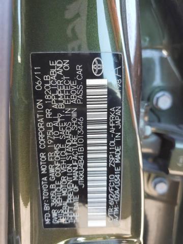 JTKKU4B41B1013446 - 2011 TOYOTA SCION XD GREEN photo 13