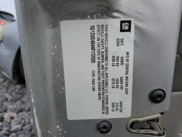 1G1ZU54844F172035 - 2004 CHEVROLET MALIBU LT SILVER photo 12