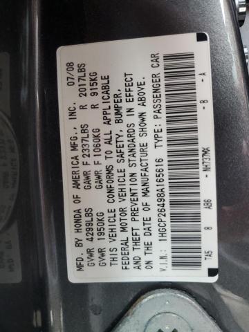 1HGCP26498A165616 - 2008 HONDA ACCORD LXP GRAY photo 12