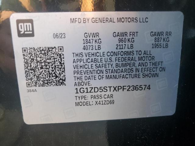 1G1ZD5STXPF236574 - 2023 CHEVROLET MALIBU LT შავი ფოტო 13