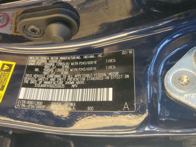 5TDJKRFH1GS255635 - 2016 TOYOTA HIGHLANDER XLE Mavi foto 13