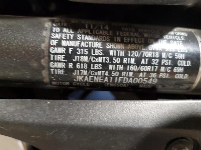 JKAENEA11FDA00549 - 2015 KAWASAKI EN650 A WHITE photo 9