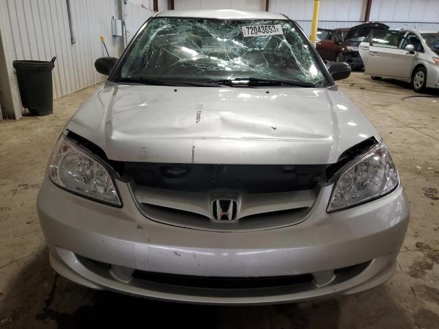 1HGES16365L028593 - 2005 HONDA CIVIC DX VP SILVER photo 5