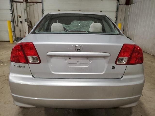 1HGES16365L028593 - 2005 HONDA CIVIC DX VP SILVER photo 6