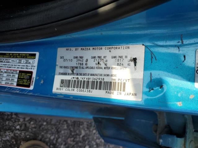 JM1BL1KFXB1362938 - 2011 MAZDA 3 I BLUE photo 12