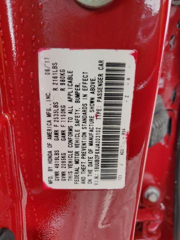 19UUB2F6XJA003102 - 2018 ACURA TLX TECH+A წითელი ფოტო 12