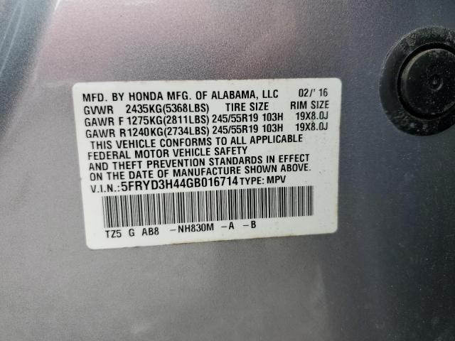 5FRYD3H44GB016714 - 2016 ACURA MDX TECHNOLOGY Gümüş fotoğraf 13