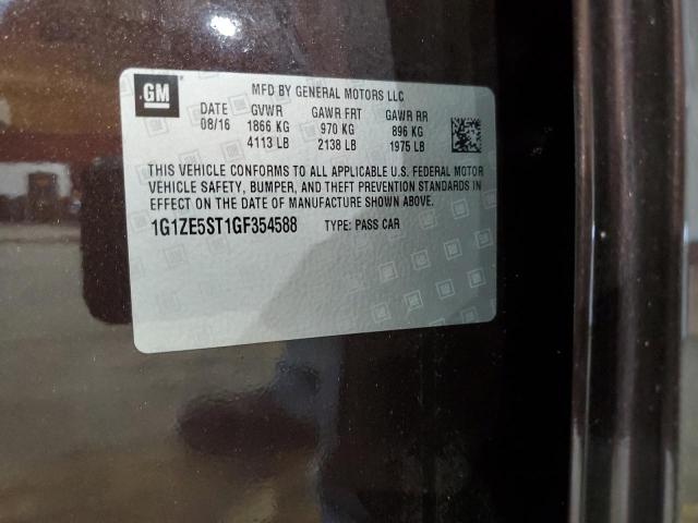 1G1ZE5ST1GF354588 - 2016 CHEVROLET MALIBU LT BROWN photo 12