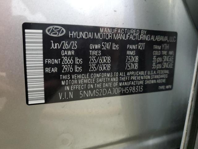 5NMS2DAJ0PH598313 - 2023 HYUNDAI SANTA FE SEL SILVER photo 13