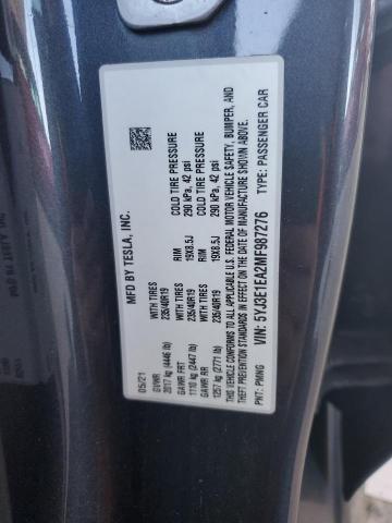 5YJ3E1EA2MF987276 - 2021 TESLA MODEL 3 石墨色 照片 12