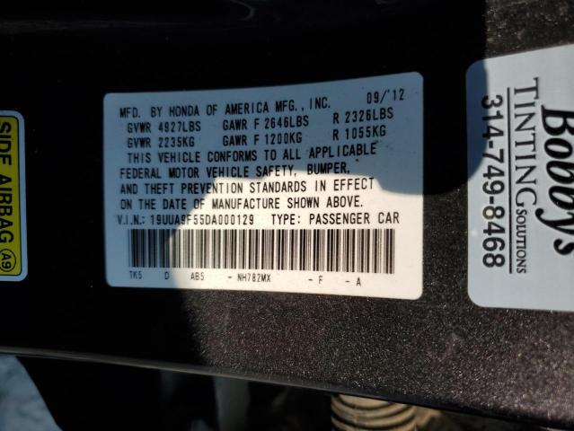 19UUA9F55DA000129 - 2013 ACURA TL TECH CHARCOAL photo 12