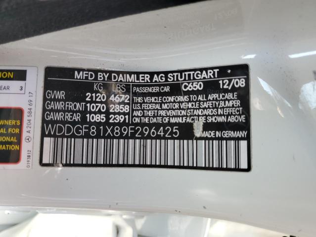 WDDGF81X89F296425 - 2009 MERCEDES-BENZ C 300 4MATIC WHITE photo 13