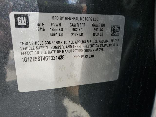 1G1ZE5ST4GF321438 - 2016 CHEVROLET MALIBU LT CHARCOAL photo 12