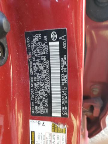 JTDKB20U663163535 - 2006 TOYOTA PRIUS RED photo 13