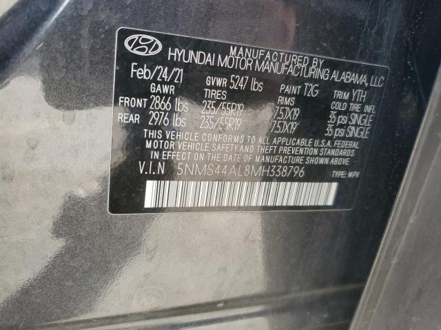 5NMS44AL8MH338796 - 2021 HYUNDAI SANTA FE LIMITED GRAY photo 13