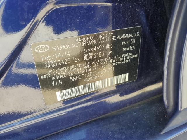 5NPEC4AB0EH896721 - 2014 HYUNDAI SONATA SE 蓝色 照片 13