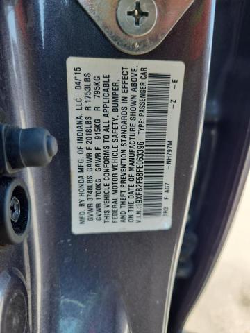 19XFB2F58FE063396 - 2015 HONDA CIVIC LX GRAY photo 12