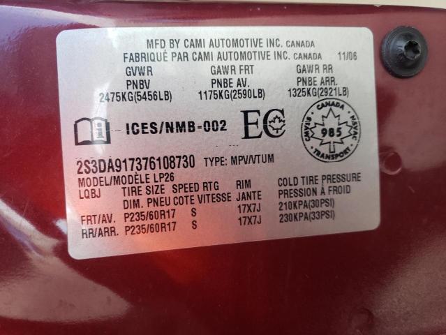 2S3DA917376108730 - 2007 SUZUKI XL7 LIMITED PLATINUM RED photo 14