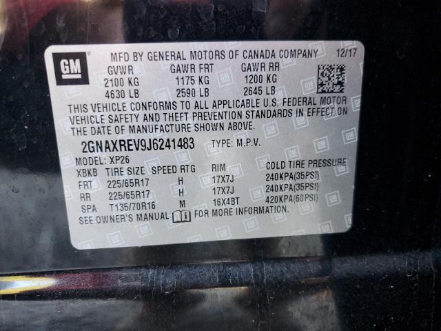 2GNAXREV9J6241483 - 2018 CHEVROLET EQUINOX LS Schwarz Foto 13