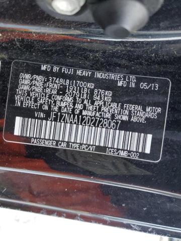 JF1ZNAA12D2728067 - 2013 TOYOTA SCION FR-S BLACK photo 13