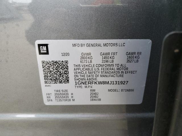 1GNERFKW8MJ131927 - 2021 CHEVROLET TRAVERSE LS GRAY photo 13