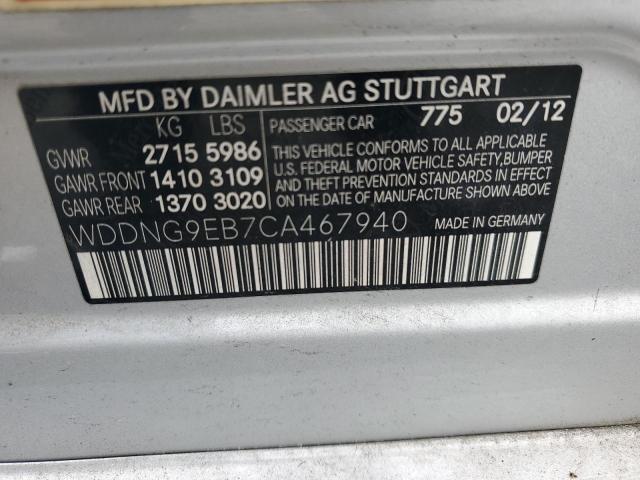 WDDNG9EB7CA467940 - 2012 MERCEDES-BENZ S 550 4MATIC SILVER photo 12