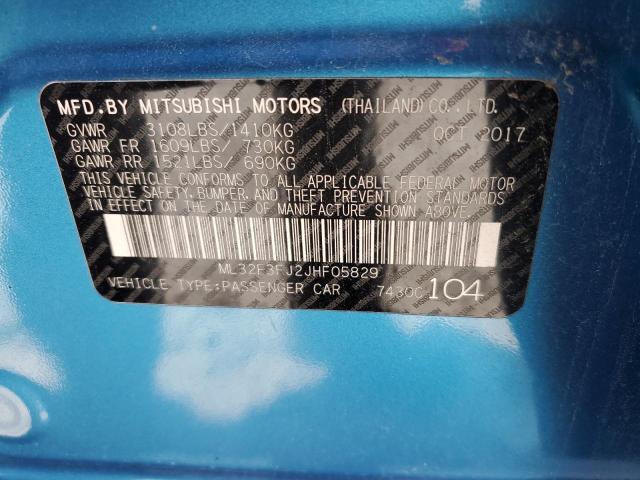 ML32F3FJ2JHF05829 - 2018 MITSUBISHI MIRAGE G4 ES Көк фото 12