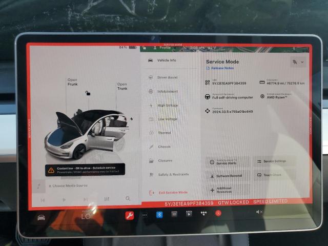 5YJ3E1EA9PF384359 - 2023 TESLA MODEL 3 Ağ foto 9
