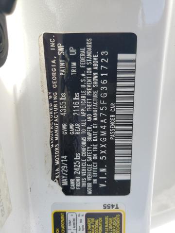 5XXGM4A75FG361723 - 2015 KIA OPTIMA LX 白色 照片 12