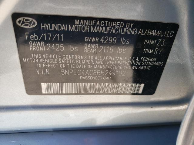 5NPEC4AC8BH249102 - 2011 HYUNDAI SONATA SE BLUE photo 12