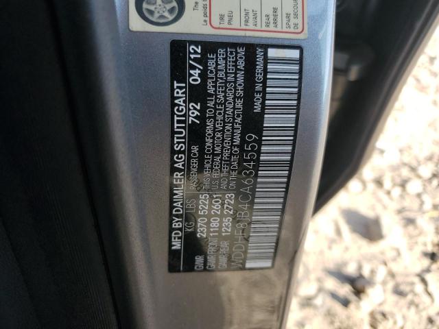 WDDHF8JB4CA634559 - 2012 MERCEDES-BENZ E 350 4MATIC GRAY photo 12