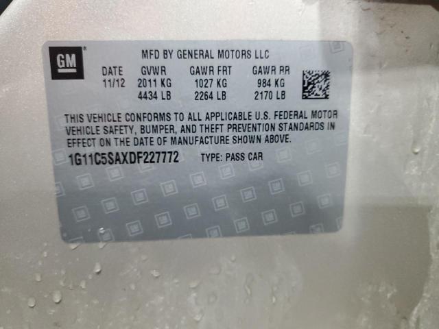 1G11C5SAXDF227772 - 2013 CHEVROLET MALIBU 1LT BEIGE photo 13