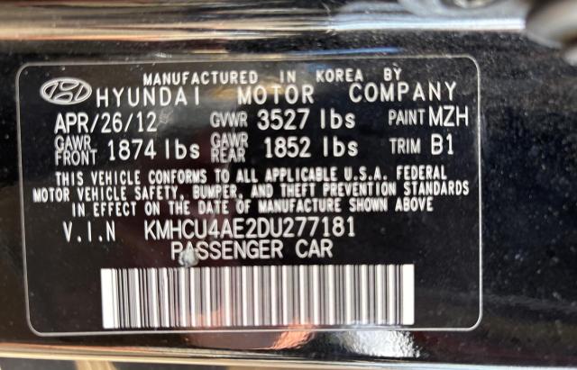 KMHCU4AE2DU277181 - 2013 HYUNDAI ACCENT GLS أسود صورة 10