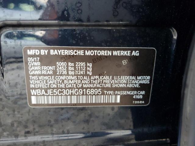 WBAJE5C30HG916895 - 2017 BMW 540 I BLACK photo 12