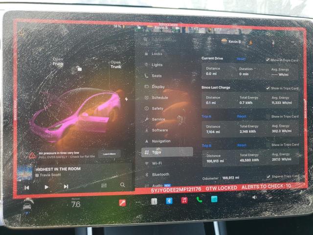 5YJYGDEE2MF121176 - 2021 TESLA MODEL Y Қара фото 9