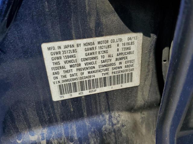 JHMGE8H51DC040914 - 2013 HONDA FIT SPORT 蓝色 照片 12